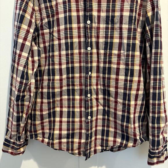 J Crew Shirt Mens XL Navy Plaid Flex Classic Button Casual Preppy Academia - Picture 4 of 10